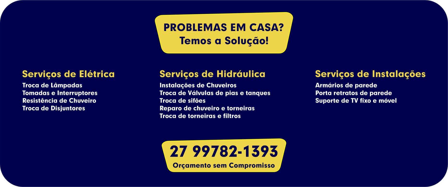 Serviços de Elétrica, Hidráulica e Instalações